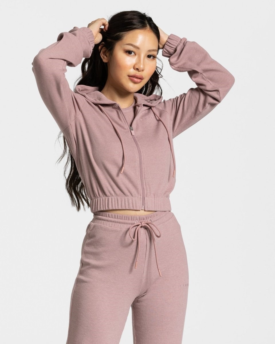 TEVEO Lounge Zip Hoodie Růžové | SFDI-98513