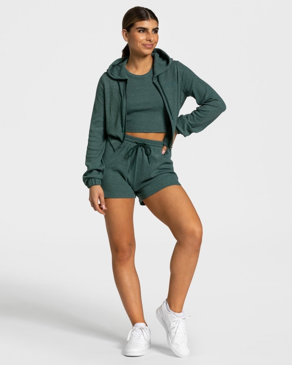 TEVEO Lounge Zip Hoodie Tmavě Zelene | WPLC-65830