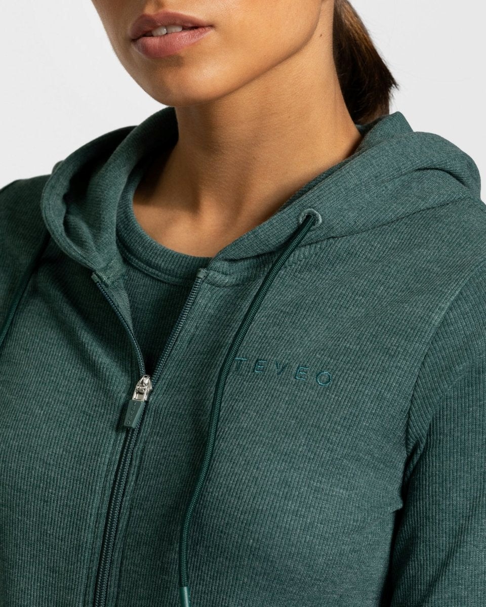 TEVEO Lounge Zip Hoodie Tmavě Zelene | WPLC-65830