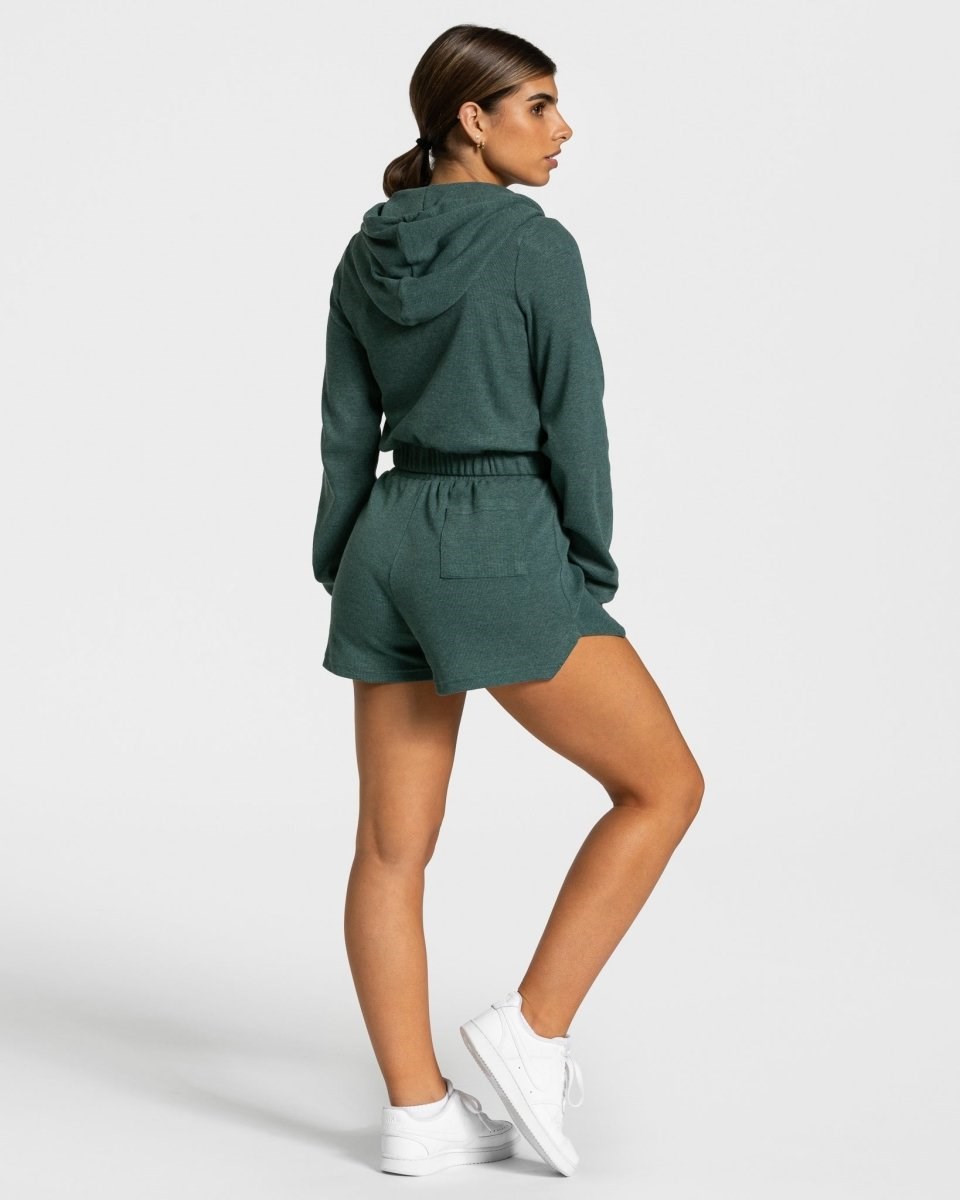 TEVEO Lounge Zip Hoodie Tmavě Zelene | WPLC-65830