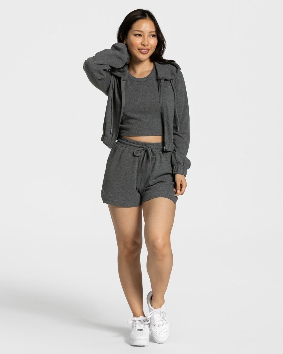 TEVEO Lounge Zip Hoodie Tmavě Šedé | EPLZ-79560