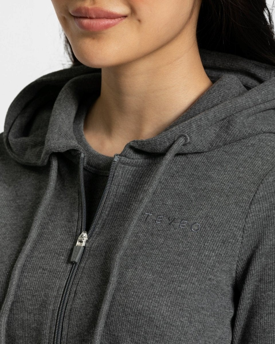 TEVEO Lounge Zip Hoodie Tmavě Šedé | EPLZ-79560