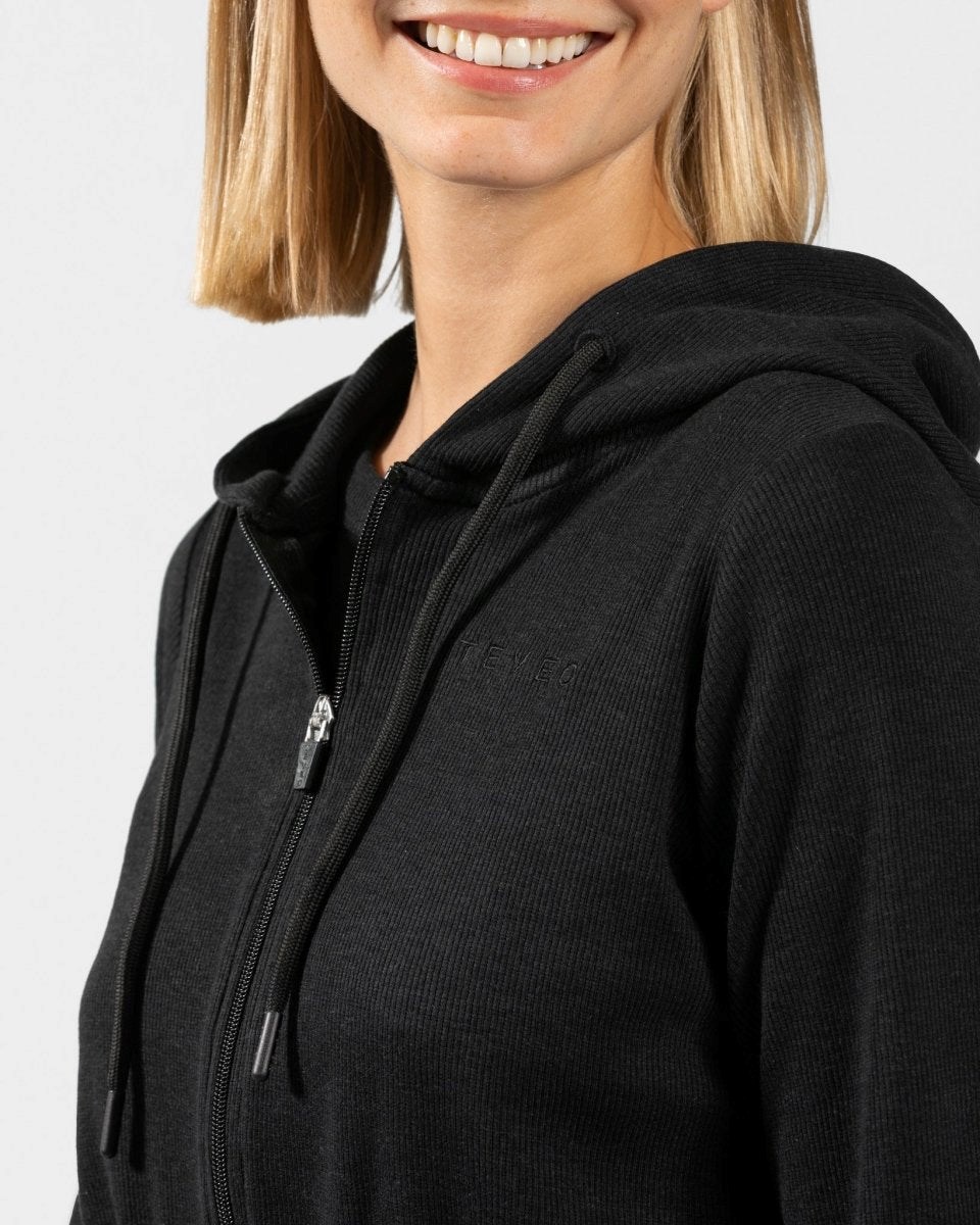 TEVEO Lounge Zip Hoodie Černé | RFPJ-24106