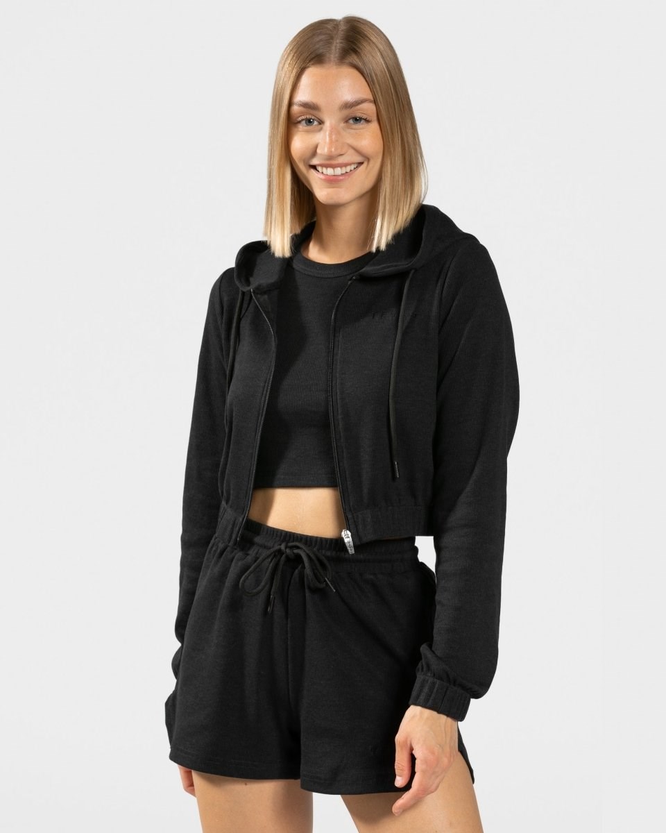 TEVEO Lounge Zip Hoodie Černé | RFPJ-24106