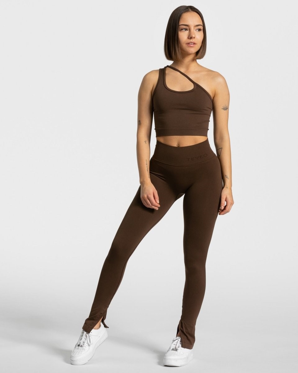 TEVEO Sassy One Shoulder Top Braun | ATPJ-47356