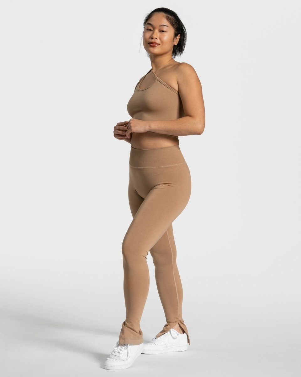 TEVEO Sassy One Shoulder Top Béžový | DIZW-39652