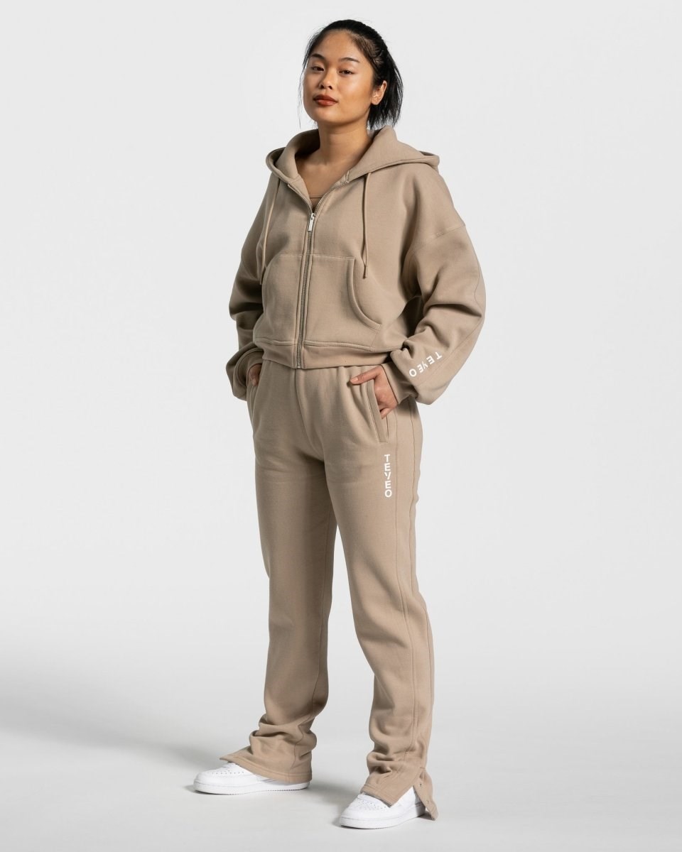 TEVEO Sassy Slit Jogger Béžový | OXET-48935