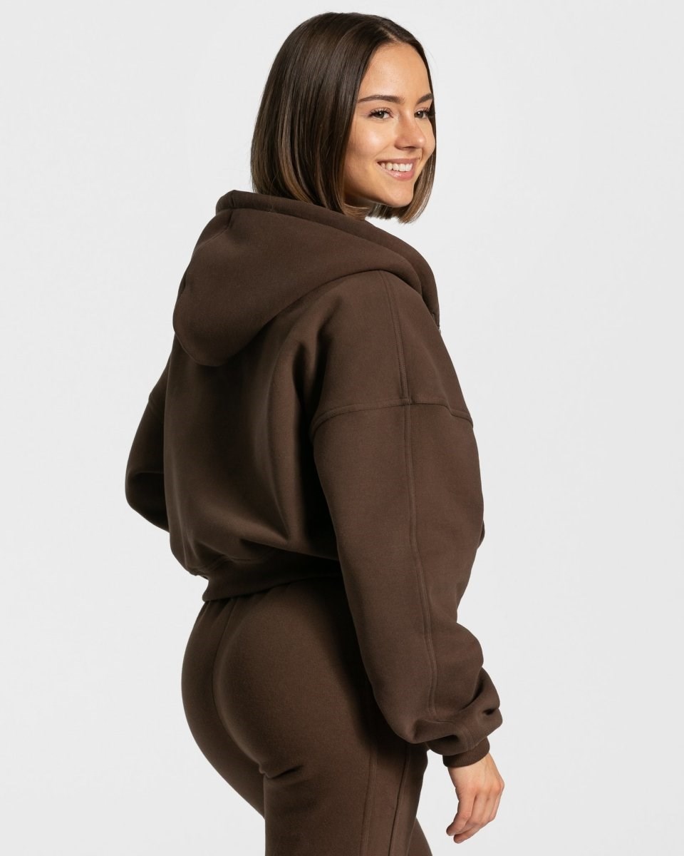 TEVEO Sassy Zip Hoodie Braun | NGWC-94715