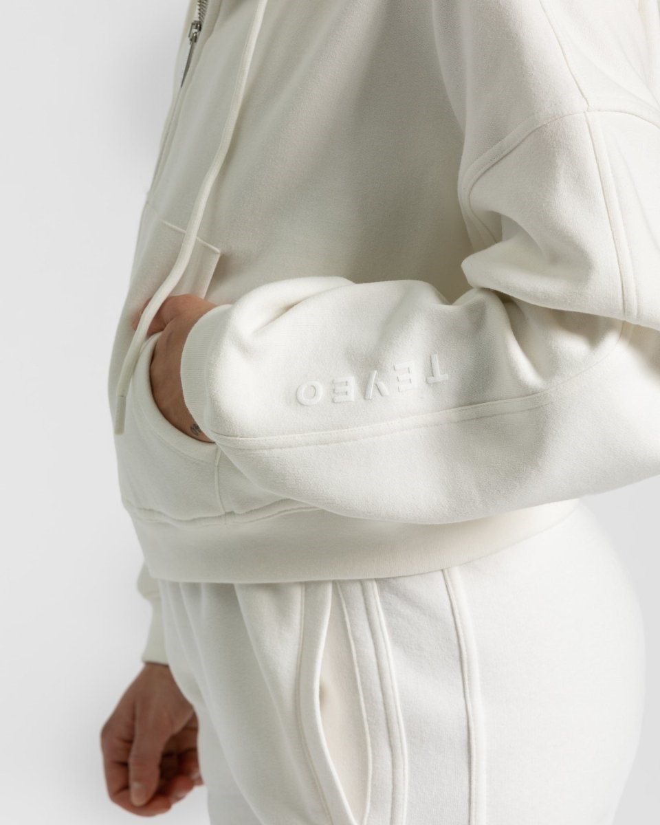 TEVEO Sassy Zip Hoodie Bílé | LNFW-69457