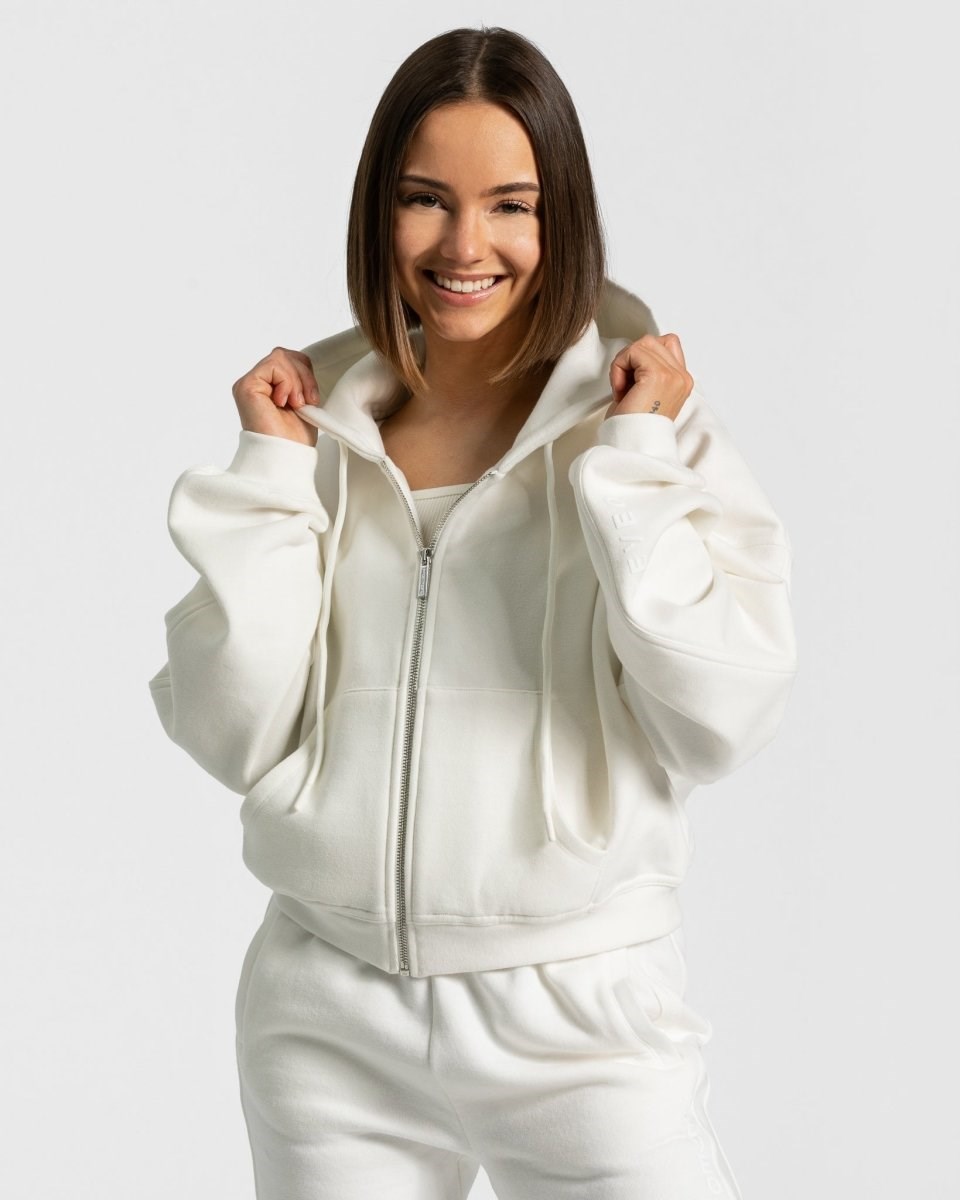 TEVEO Sassy Zip Hoodie Bílé | LNFW-69457