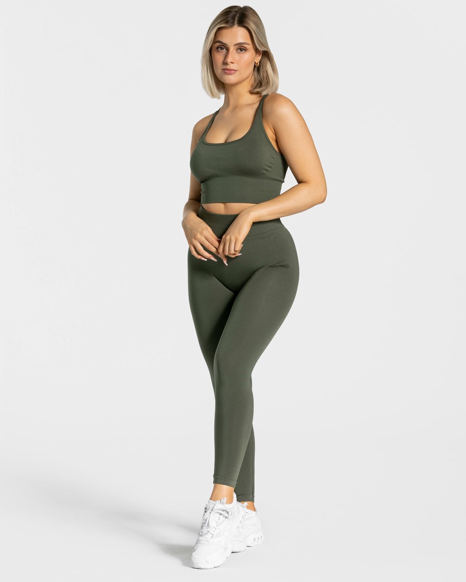 TEVEO Statement Scrunch Leggings Hnědožlutý | BQRH-62153