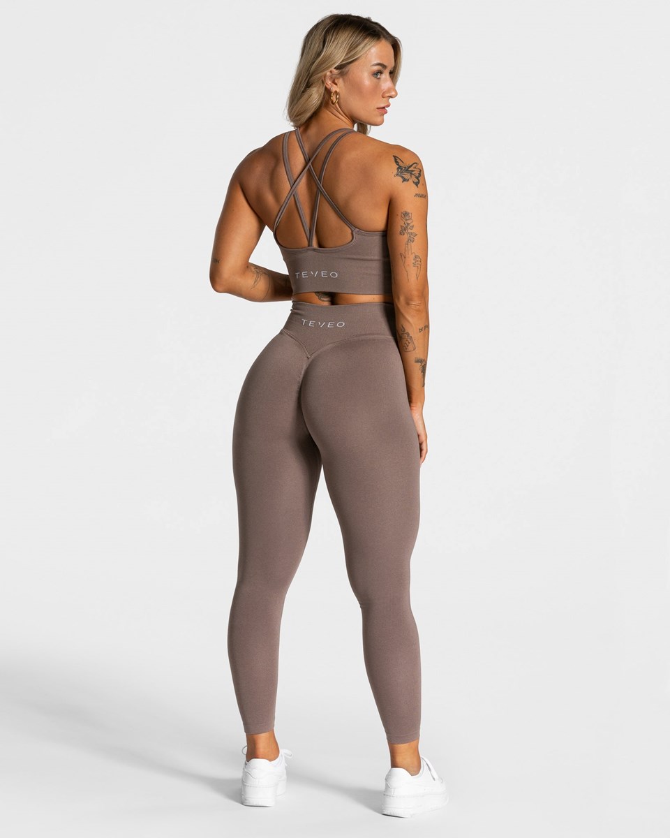 TEVEO Statement Scrunch Leggings Mokka | GLIQ-34159