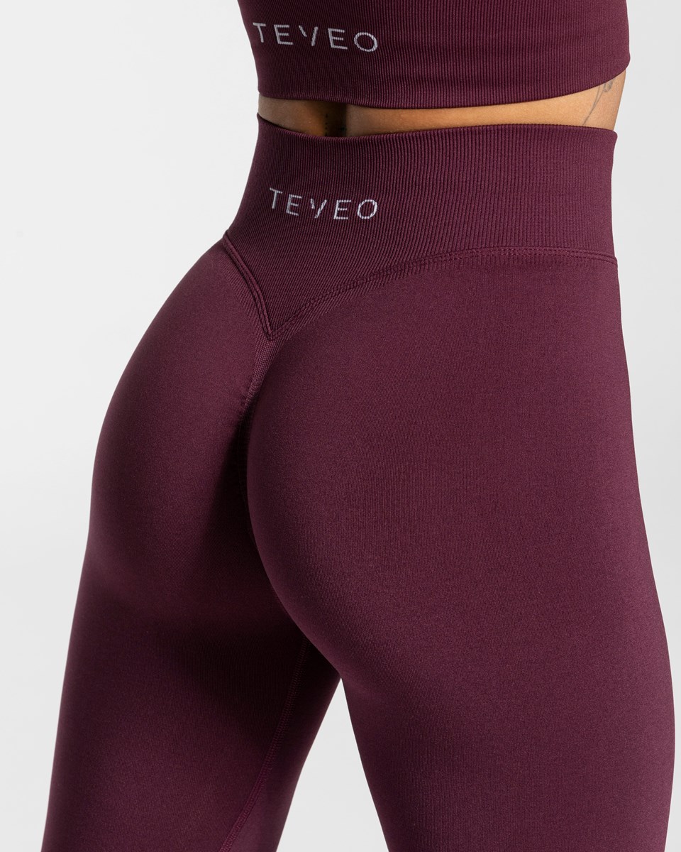 TEVEO Statement Scrunch Leggings Pflaume | VYPD-83276