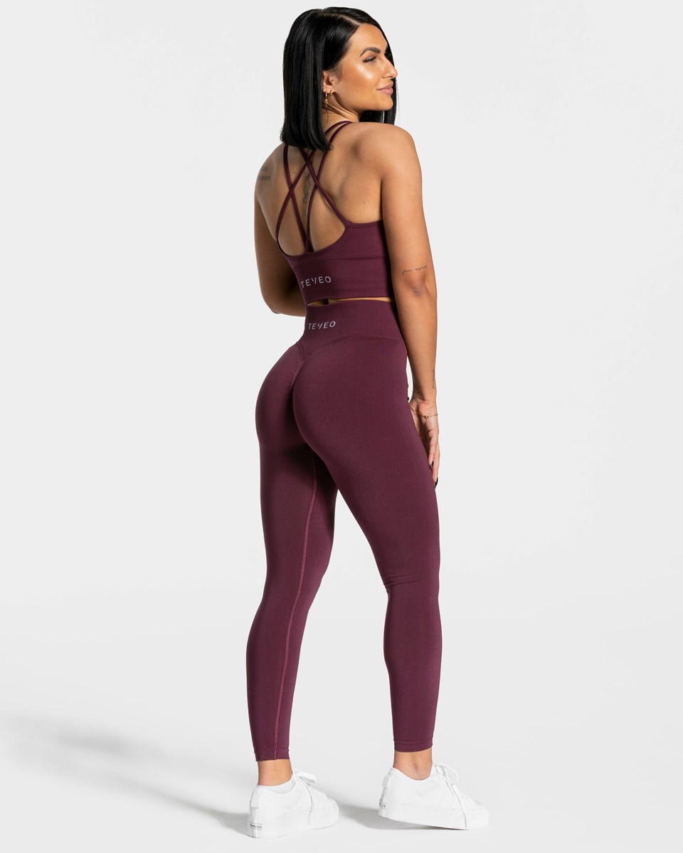 TEVEO Statement Scrunch Leggings Pflaume | VYPD-83276