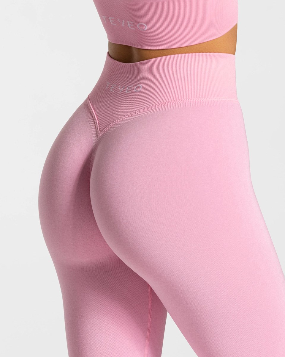 TEVEO Statement Scrunch Leggings Růžové | RQVL-61790