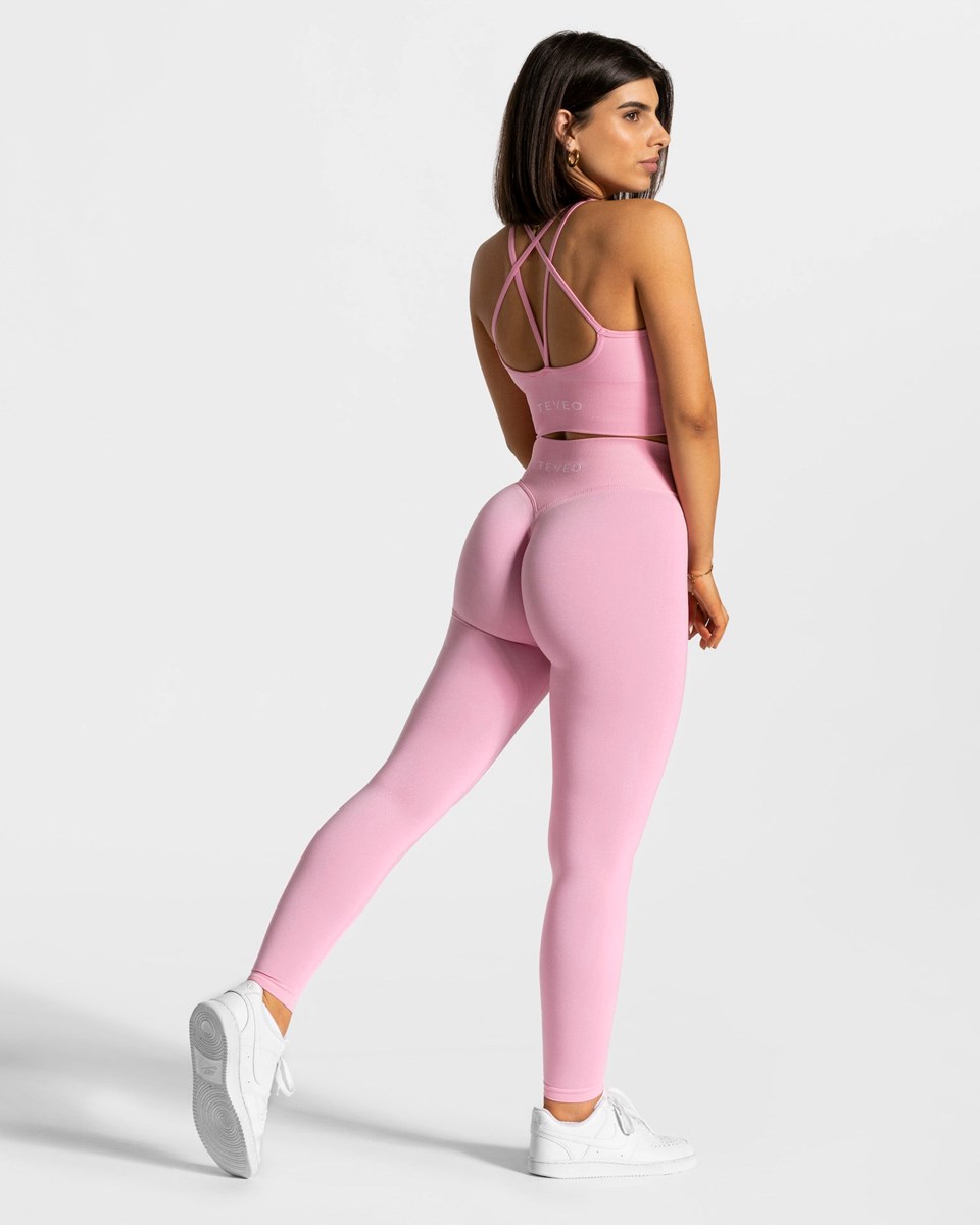 TEVEO Statement Scrunch Leggings Růžové | RQVL-61790
