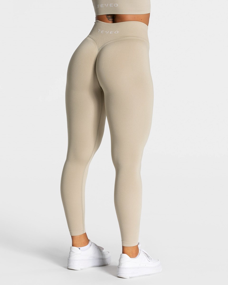 TEVEO Statement Scrunch Leggings Sand | BPGZ-03657
