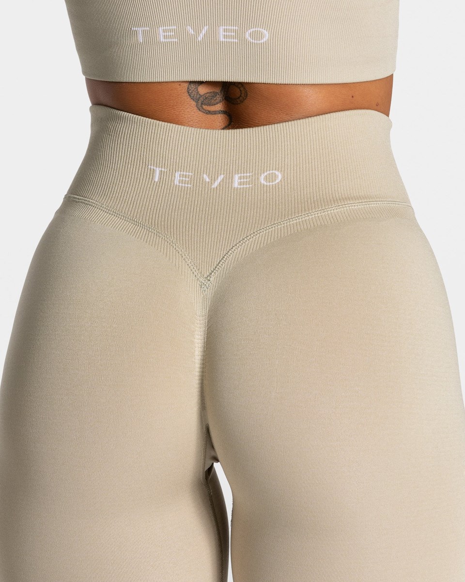 TEVEO Statement Scrunch Leggings Sand | BPGZ-03657