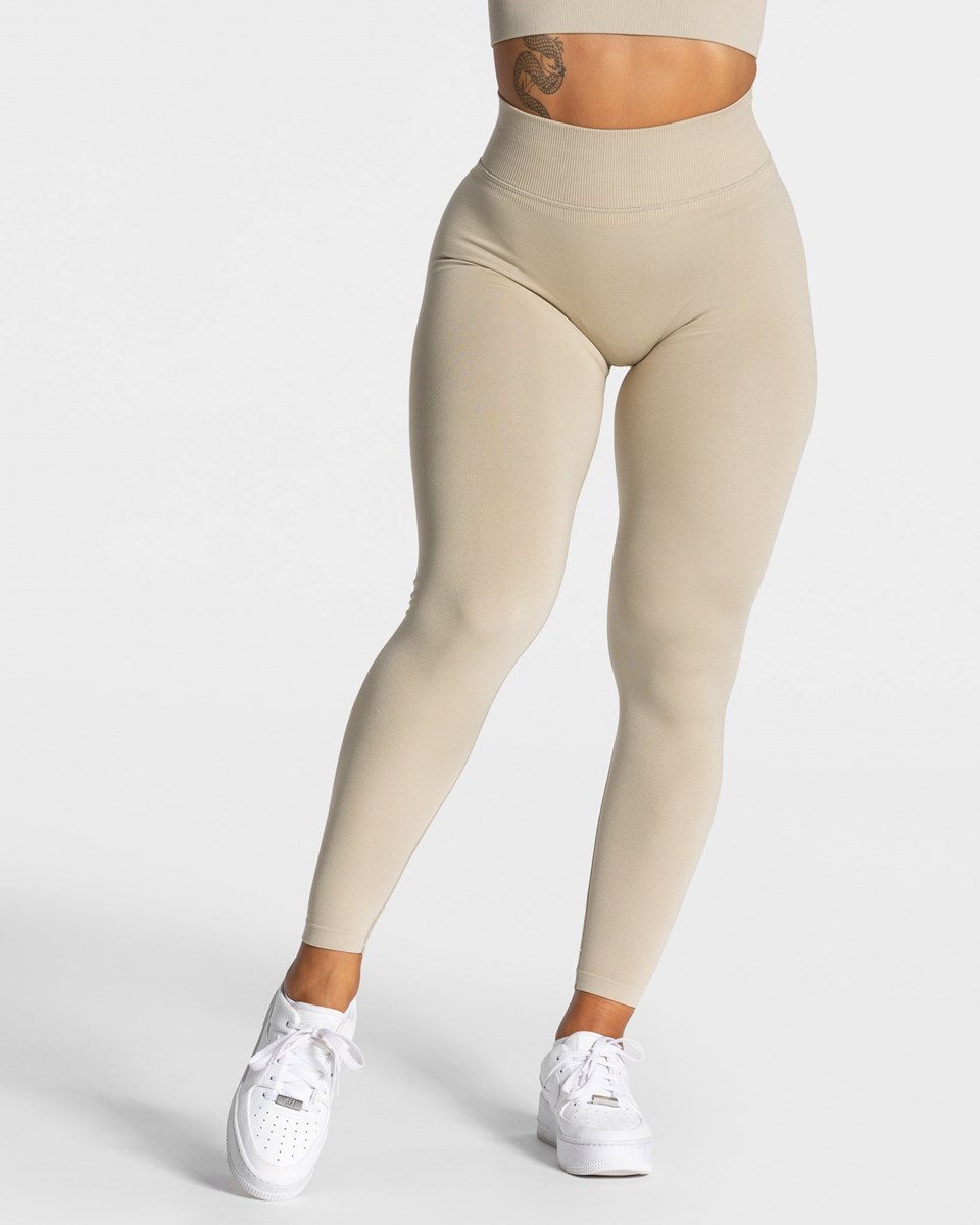 TEVEO Statement Scrunch Leggings Sand | BPGZ-03657