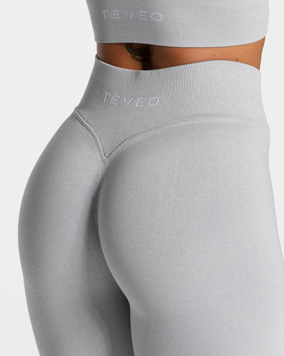 TEVEO Statement Scrunch Leggings Světle Šedé | DFGJ-45083
