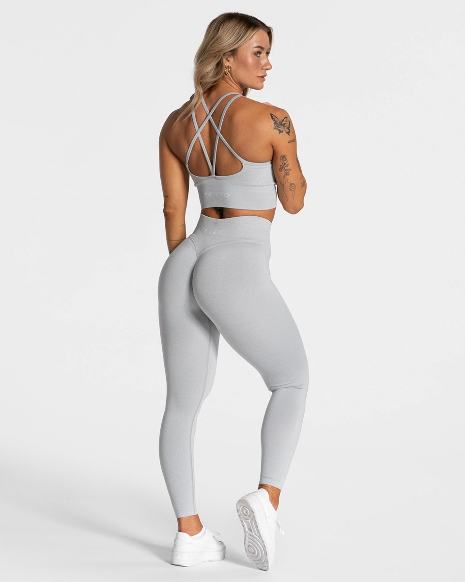 TEVEO Statement Scrunch Leggings Světle Šedé | DFGJ-45083