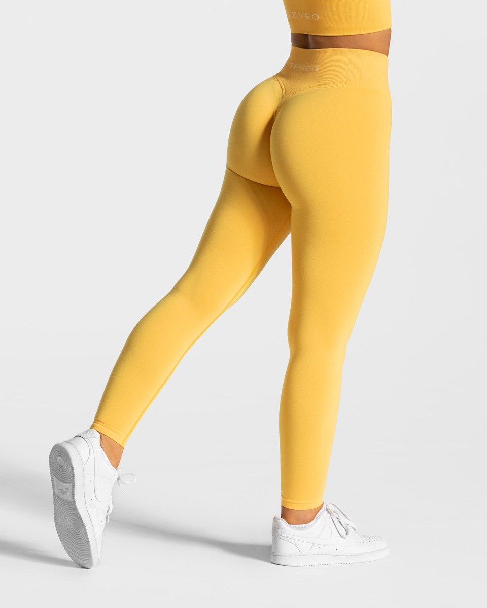 TEVEO Statement Scrunch Leggings Žluté | CYPN-19054