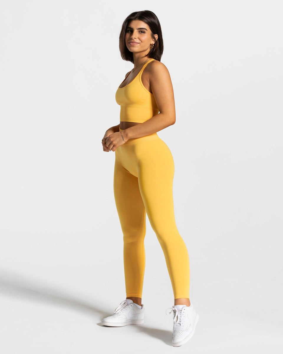 TEVEO Statement Scrunch Leggings Žluté | CYPN-19054
