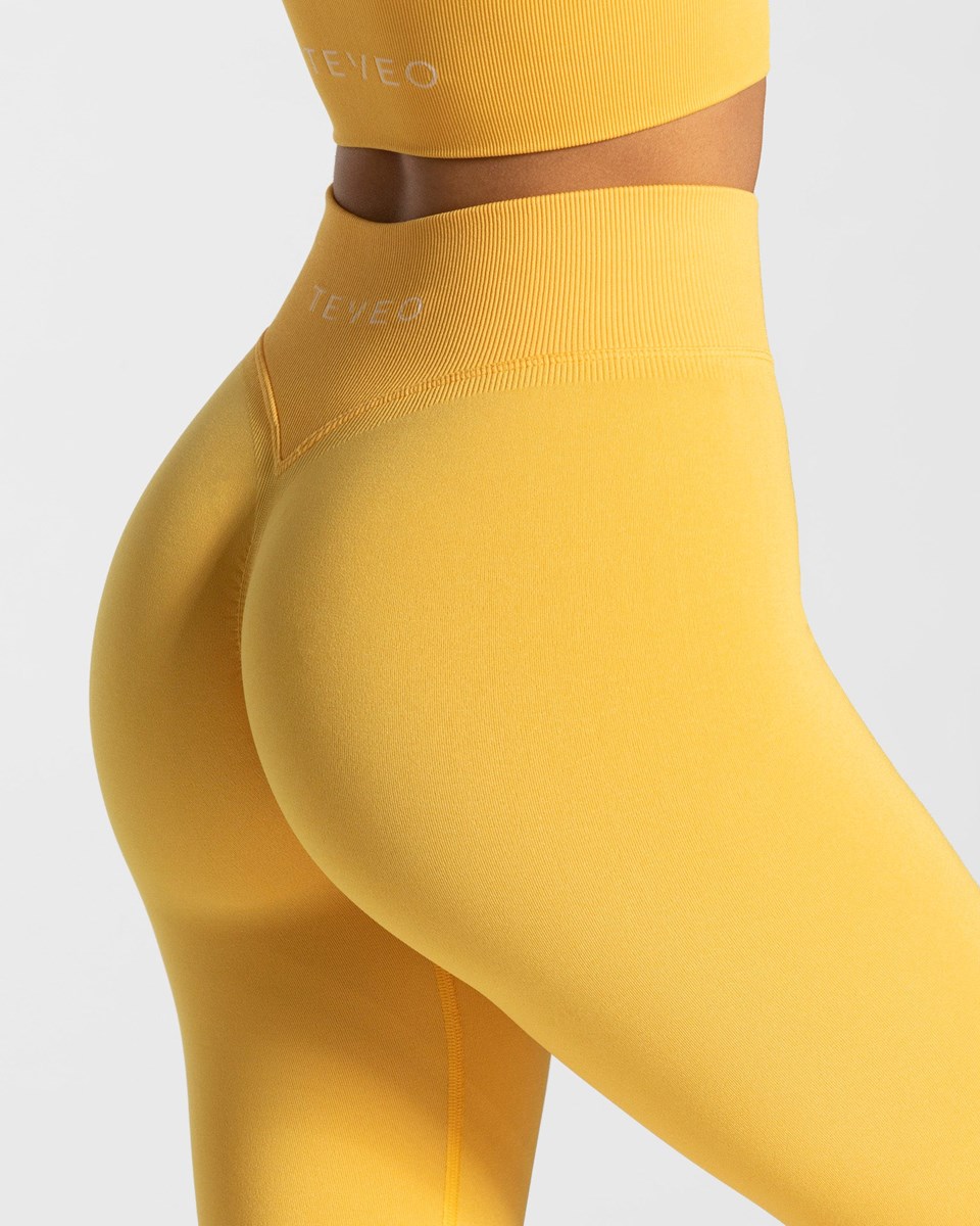 TEVEO Statement Scrunch Leggings Žluté | CYPN-19054