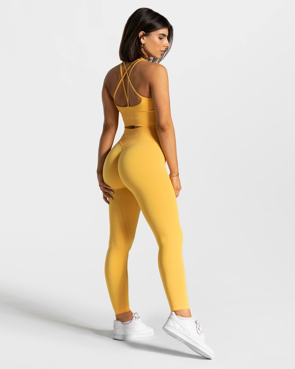 TEVEO Statement Scrunch Leggings Žluté | CYPN-19054
