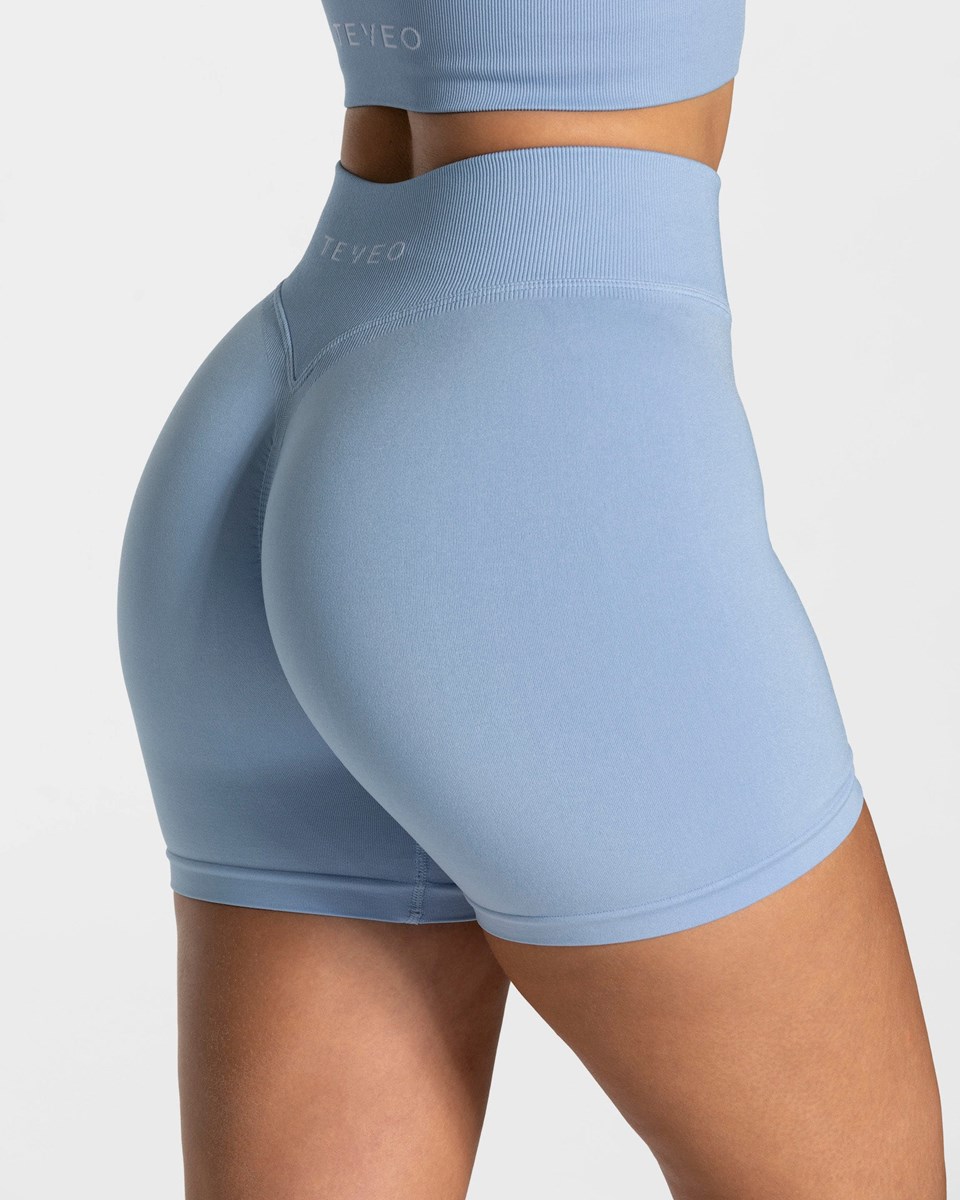 TEVEO Statement Scrunch Shorts Blau | YCNT-71308