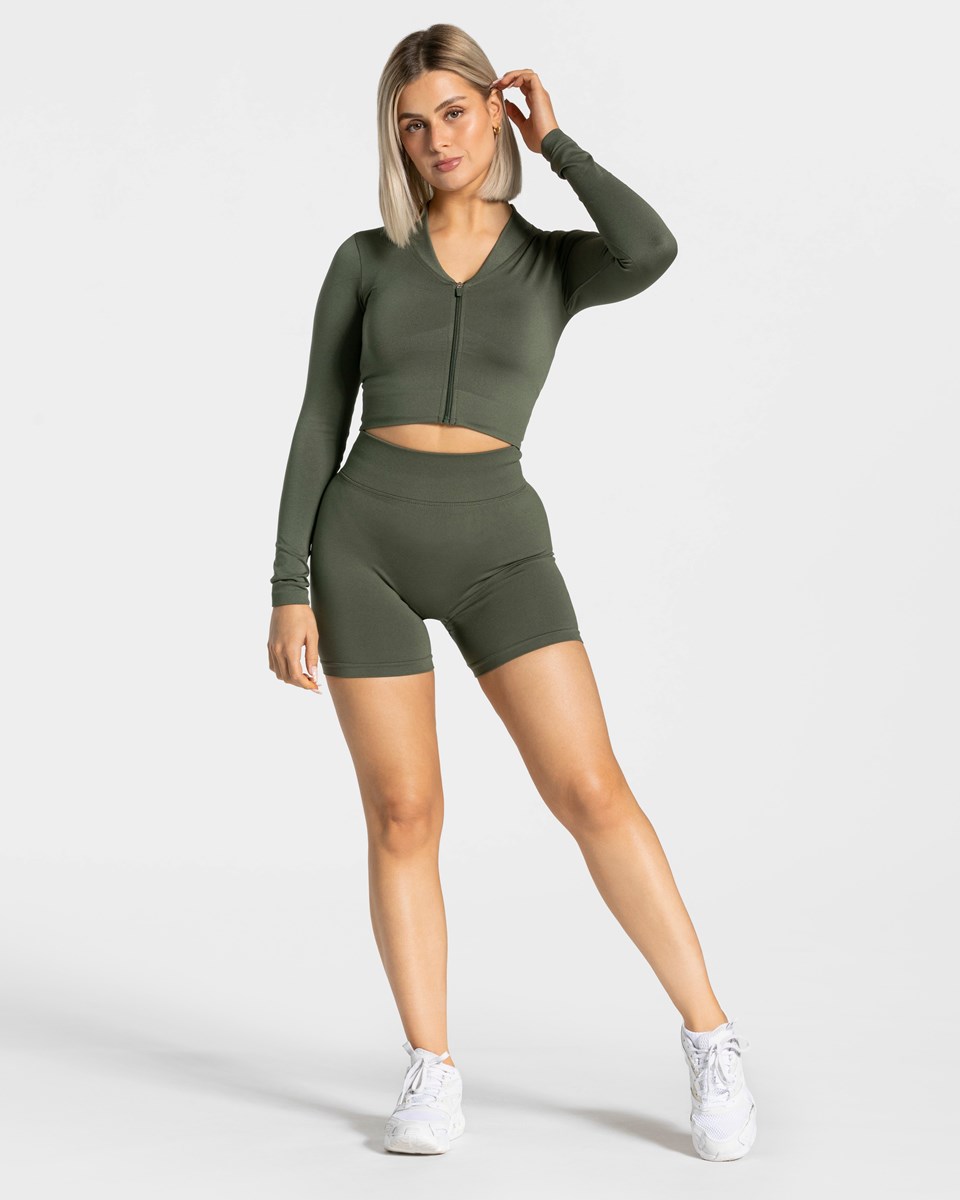 TEVEO Statement Scrunch Shorts Hnědožlutý | UZJK-91783