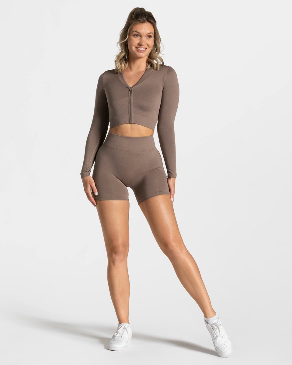 TEVEO Statement Scrunch Shorts Mokka | ZQVT-56274