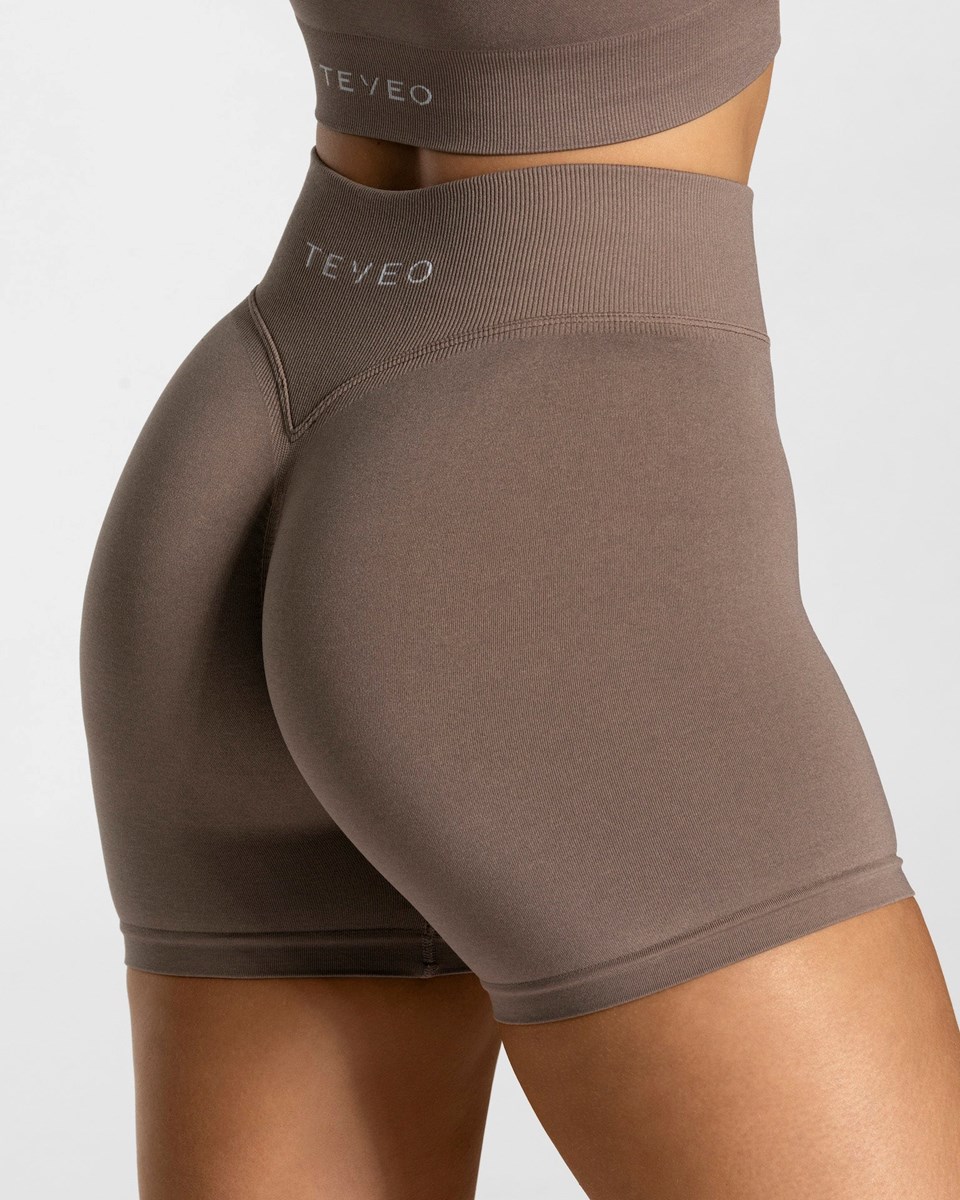 TEVEO Statement Scrunch Shorts Mokka | ZQVT-56274