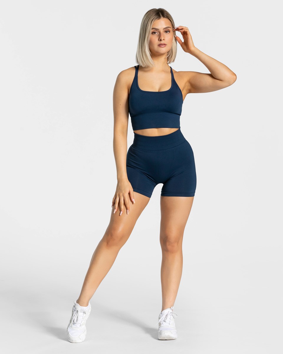 TEVEO Statement Scrunch Shorts Tmavě Blankyt | EQUN-86537