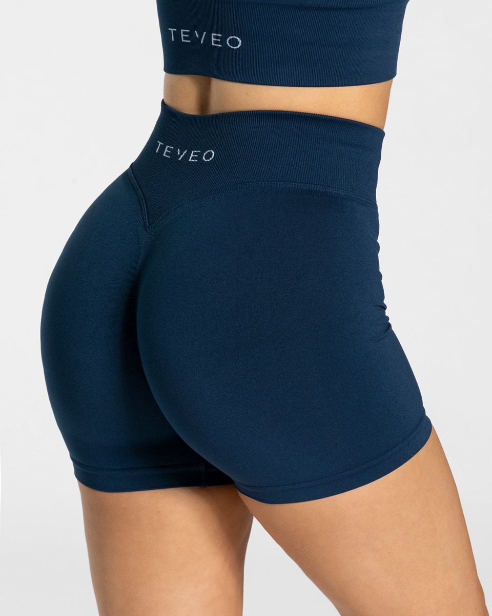 TEVEO Statement Scrunch Shorts Tmavě Blankyt | EQUN-86537
