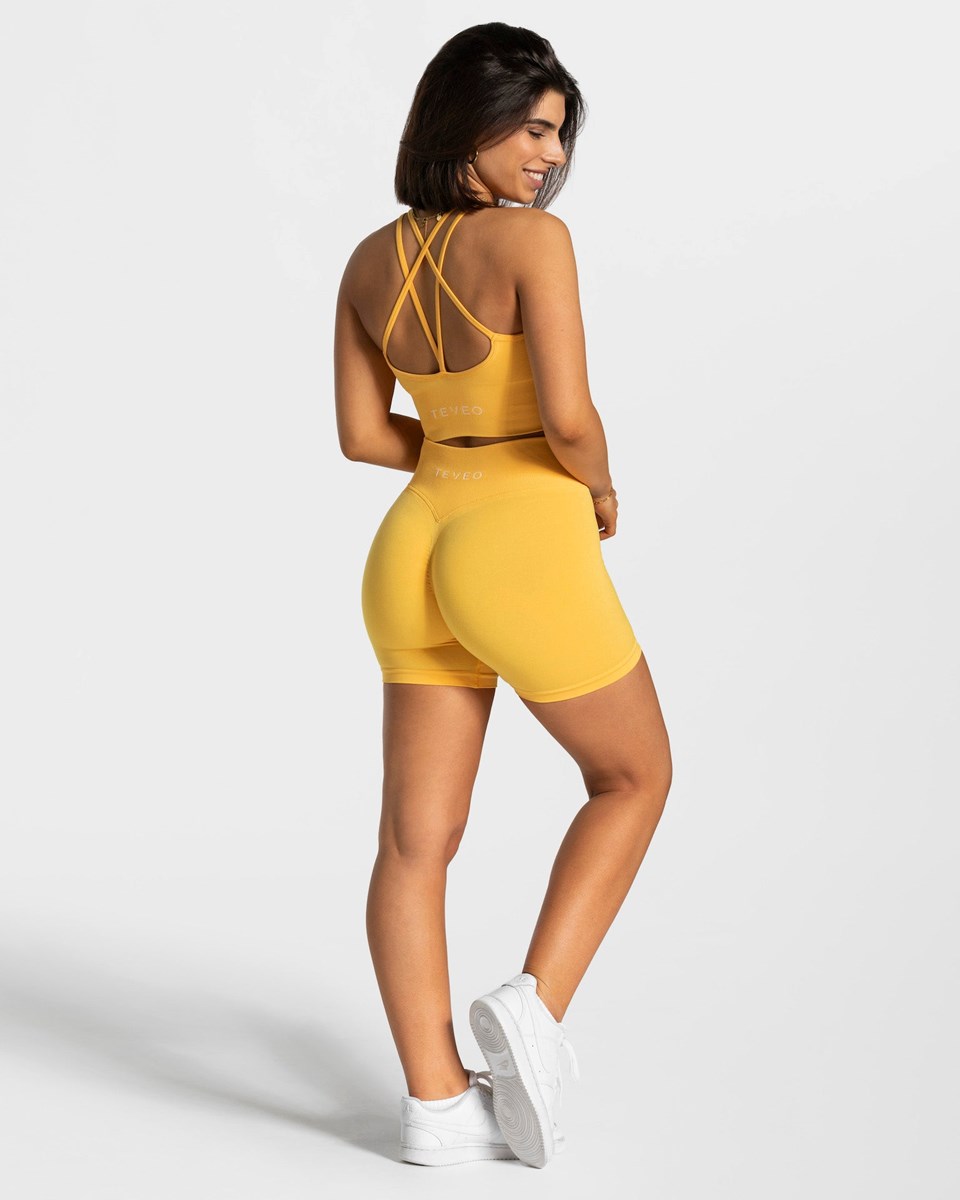 TEVEO Statement Scrunch Shorts Žluté | RPJH-68923