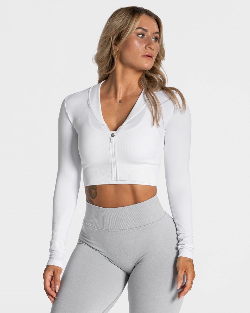 TEVEO Statement Zip Jackets Bílé | SCZP-09178