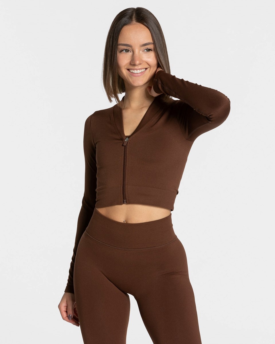 TEVEO Statement Zip Jackets Kaffee | JKXR-94380