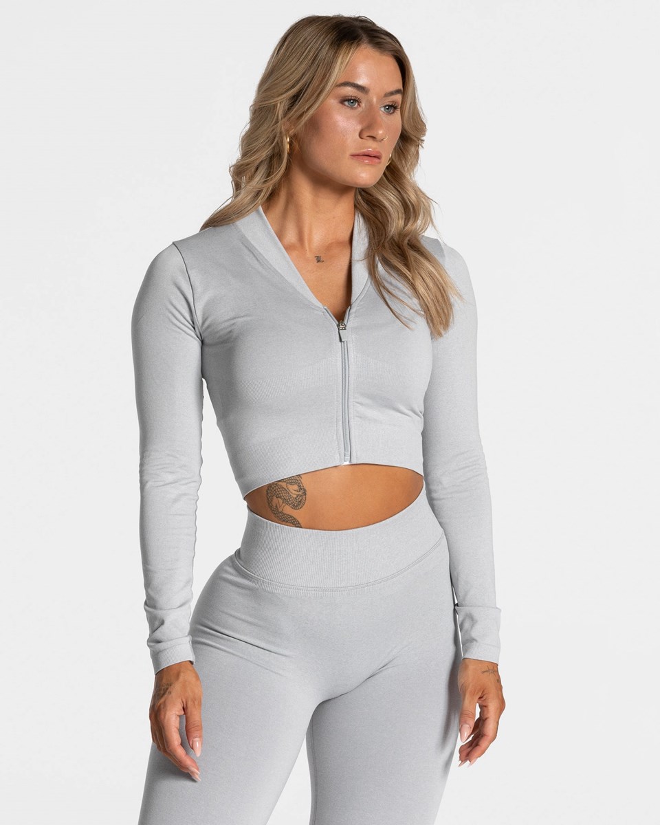 TEVEO Statement Zip Jackets Světle Šedé | IHFK-48152