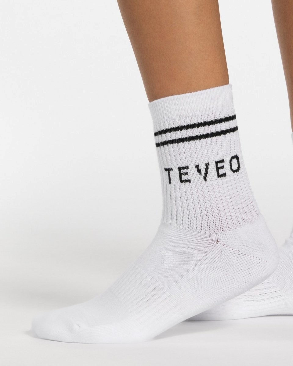 TEVEO TEVEO Crew Socken (2er) Bílé | XVAP-75298