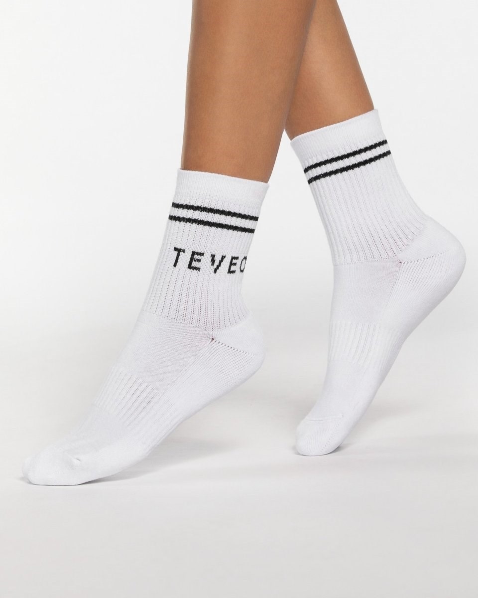 TEVEO TEVEO Crew Socken (2er) Bílé | XVAP-75298
