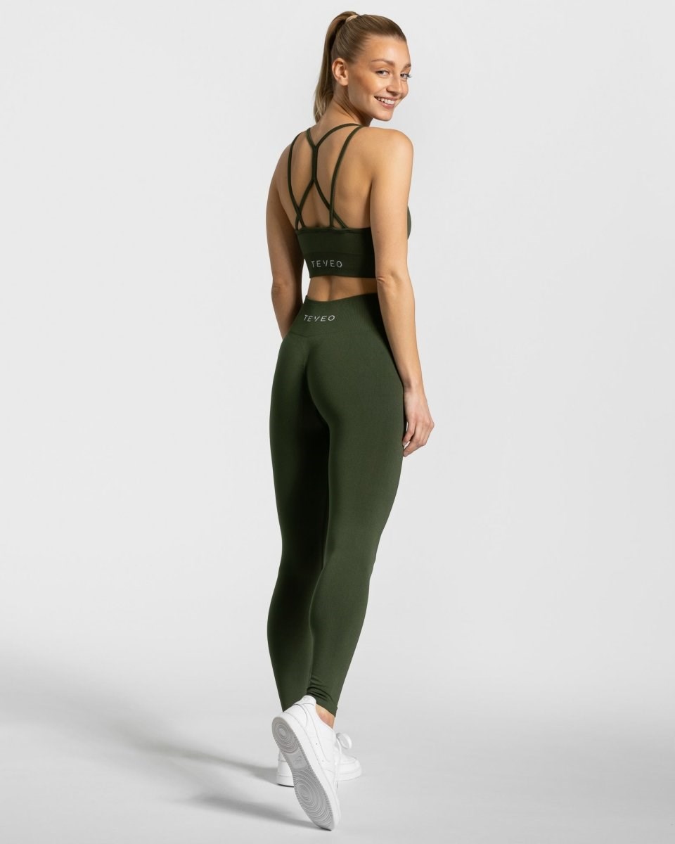 TEVEO Timeless Scrunch Leggings Hnědožlutý | DCGT-35702