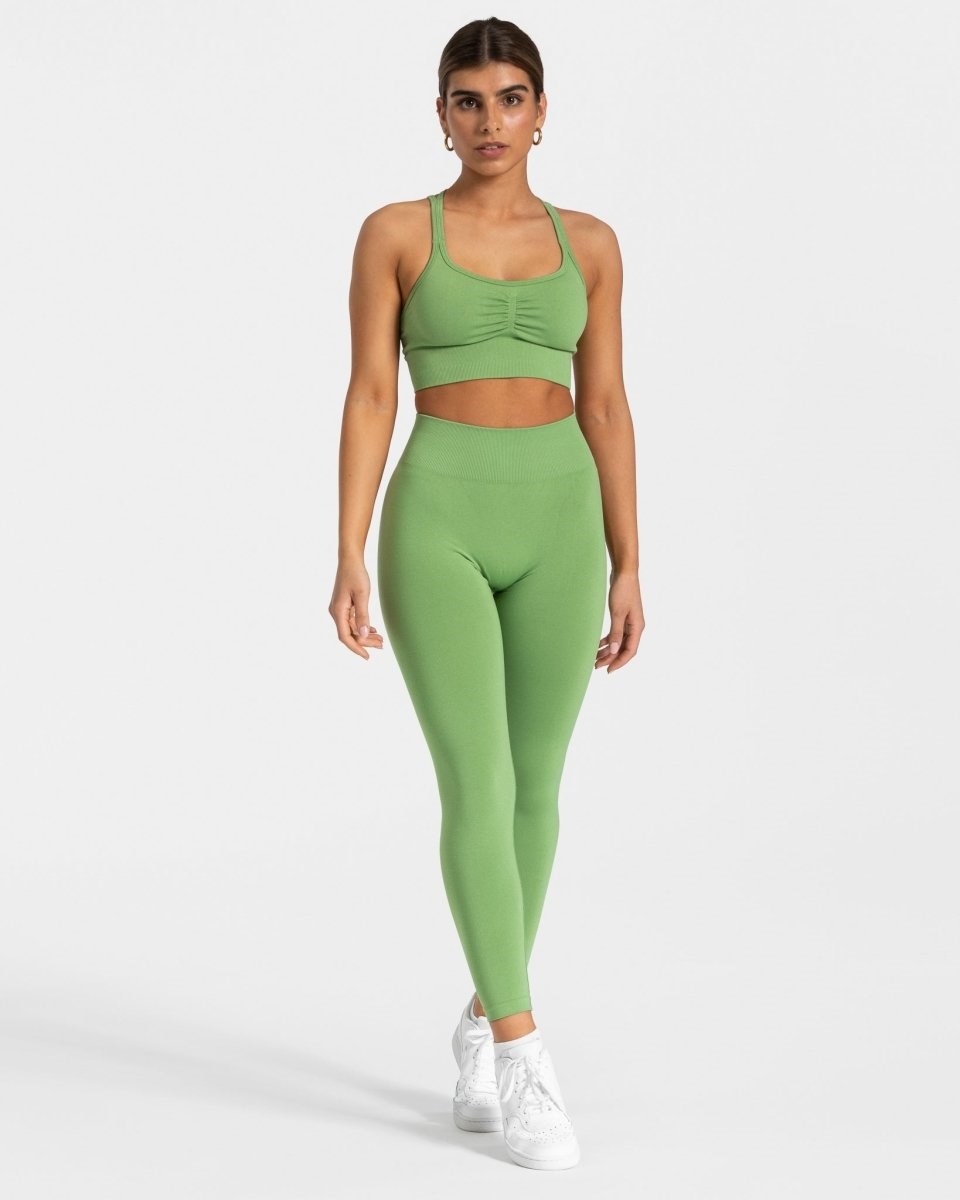 TEVEO Timeless Scrunch Leggings Olivy Zelené | SBGP-97654