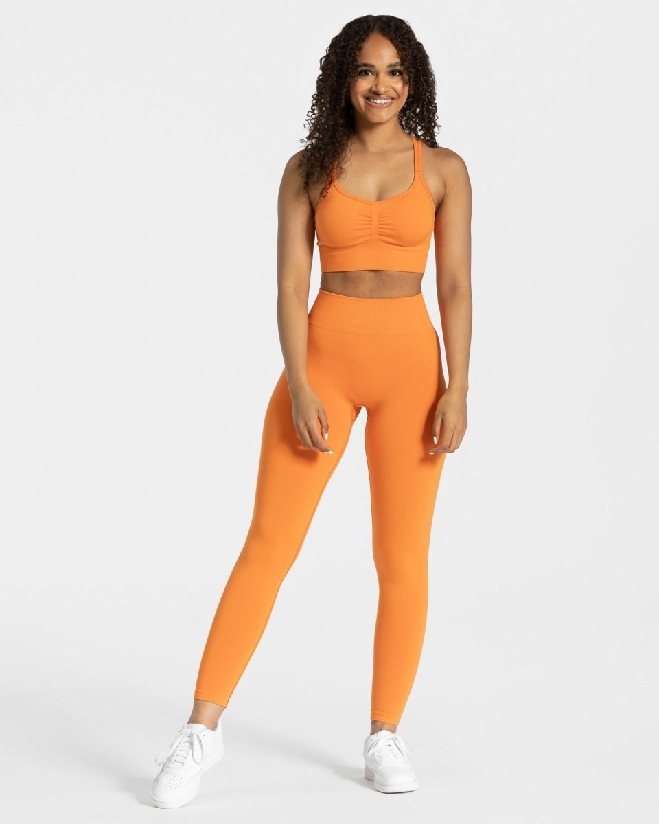 TEVEO Timeless Scrunch Leggings Oranžové | RSXO-49038