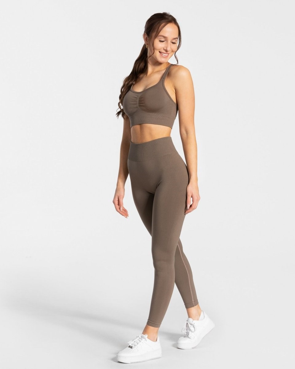 TEVEO Timeless Scrunch Leggings Taupe | JMDI-03874