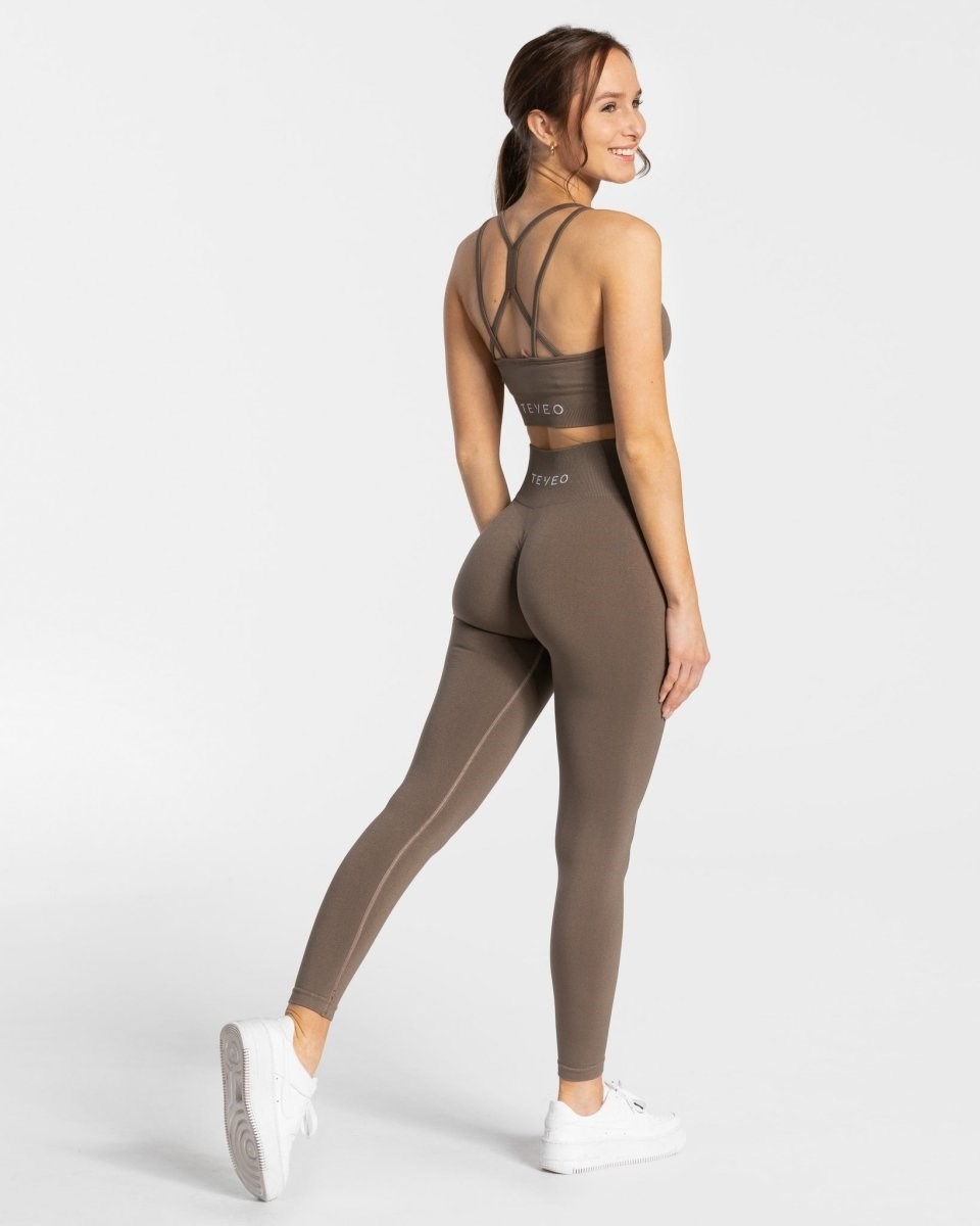 TEVEO Timeless Scrunch Leggings Taupe | JMDI-03874