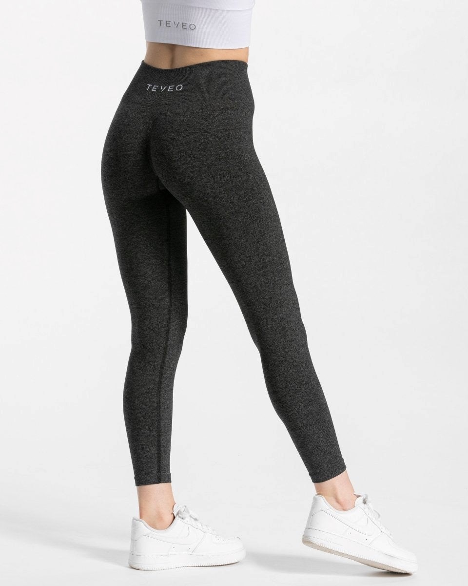 TEVEO Timeless Scrunch Leggings Tmavě Šedé | QNFV-91782