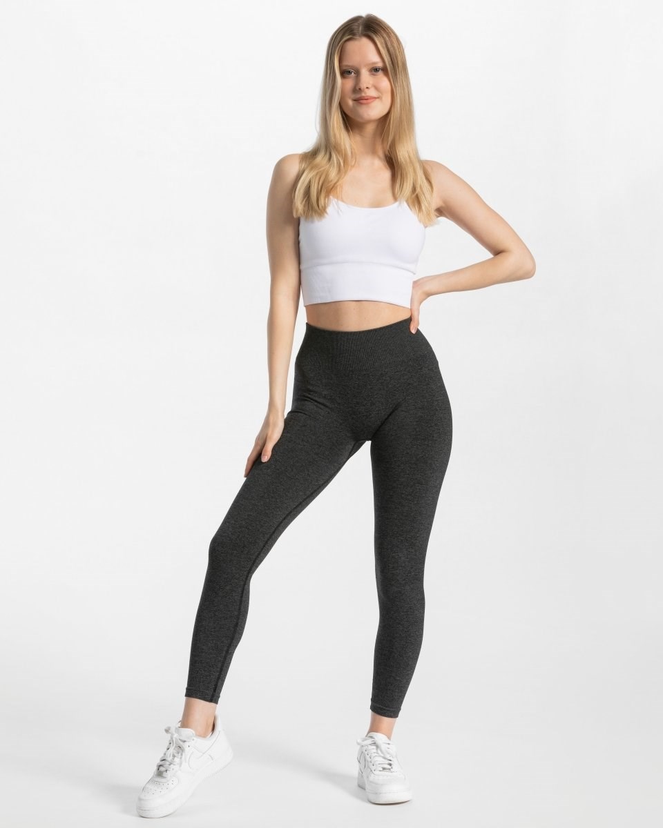 TEVEO Timeless Scrunch Leggings Tmavě Šedé | QNFV-91782