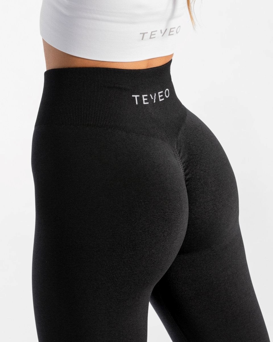 TEVEO Timeless Scrunch Leggings Černé | CTWK-57932
