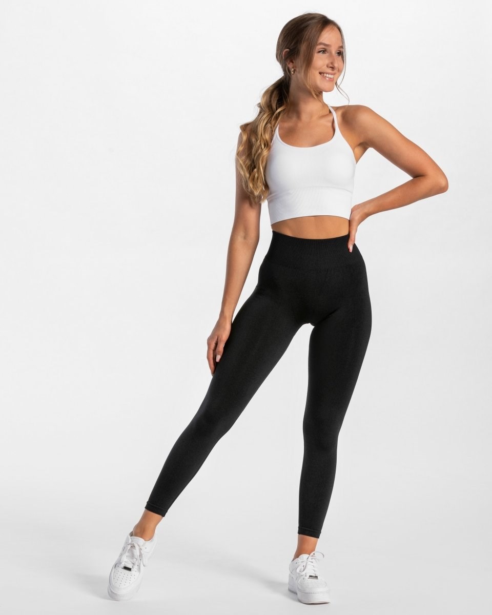 TEVEO Timeless Scrunch Leggings Černé | CTWK-57932